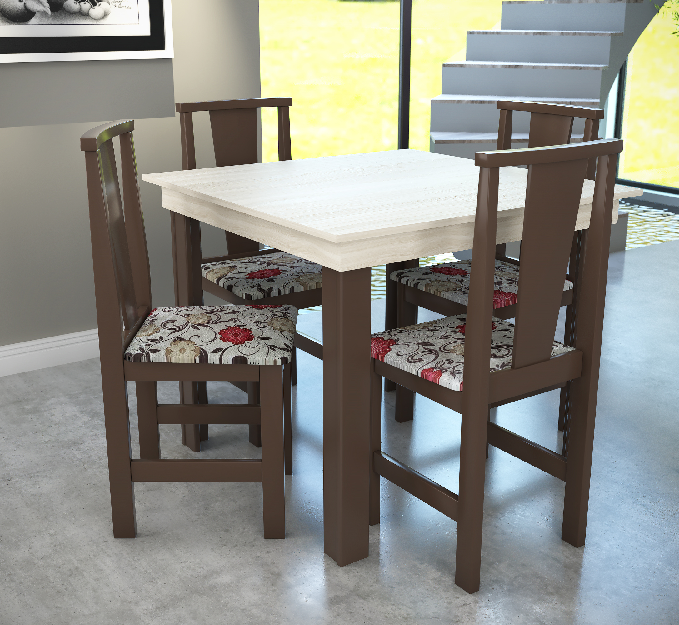 Mesa Plus 90x90 c/pés c/4 Cad. POP